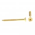 Prime-line Wood Screw Flat Head Phillips 10 X 2 In Solid Brass Pack Of 50