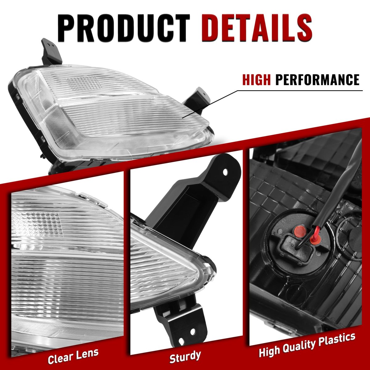 Hecasa Right Fog Light For 2019-2022 Chevy Chevrolet Spark Ls Daytime Running Lamp Front Bumper Replacement 42686402 Clear Lens