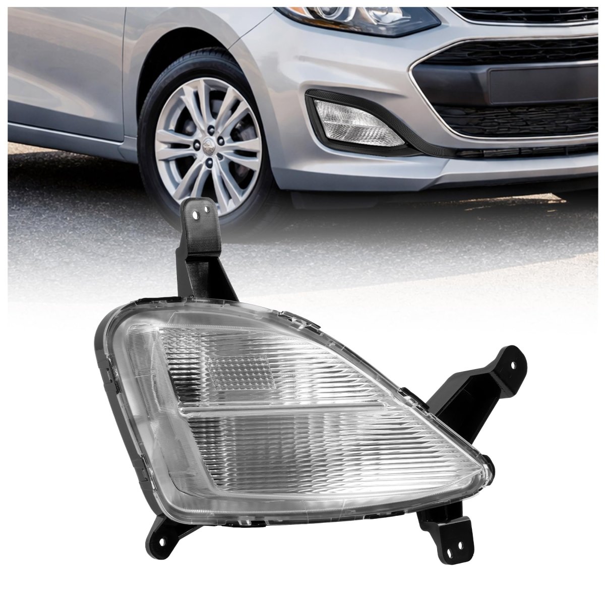 Hecasa Right Fog Light For 2019-2022 Chevy Chevrolet Spark Ls Daytime Running Lamp Front Bumper Replacement 42686402 Clear Lens