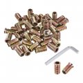 5 16 -18x25mm Threaded Insert Nuts Hex Socket Drive For Wood Furniture With Wrench 50pcs 