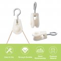 Ufurmate Single Pulley Roller 16pcs Mini Plastic Hooks 360 Degrees Swivel Block Wire Towing Wheels For Diy System