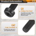 100pcs M4x6mm Threaded Nylon Phillips Cross Pan Head Machine Screws Bolts Black