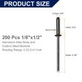 200pcs 1 8 X1 2 Aluminum Blind Rivets Grip And Steel Mandrel Countersunk Head Long Split For Metal Furniture Automotive Black