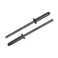 200pcs 1 8 X1 2 Aluminum Blind Rivets Grip And Steel Mandrel Countersunk Head Long Split For Metal Furniture Automotive Black 