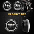 Lx-light Black 4 5 Inch Round Led Passing Fog Lights With Red Demon Eyes White Drl Amber Turn Signal Halo Compatible H Arley