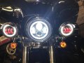 Lx-light Black 4 5 Inch Round Led Passing Fog Lights With Red Demon Eyes White Drl Amber Turn Signal Halo Compatible H Arley