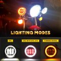 Lx-light Black 4 5 Inch Round Led Passing Fog Lights With Red Demon Eyes White Drl Amber Turn Signal Halo Compatible H Arley