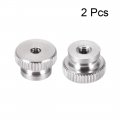 Uxcell Knurled Thumb Nuts 2pcs M3x0 5mm 304 Stainless Steel Round Knobs Fasteners For 3d Printer Parts Silver Tone