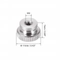 Uxcell Knurled Thumb Nuts 2pcs M3x0 5mm 304 Stainless Steel Round Knobs Fasteners For 3d Printer Parts Silver Tone