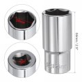 Uxcell 2 Pcs 3 8 Inch Drive 24mm 6-point Deep Socket Metric Steel With Chrome Plated