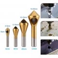 Deburring External Chamfer Tool Stainless Steel Remove Burrs 6pcs Countersink Drill Bit 4pcs Metal Wood Set 90 Degree Center
