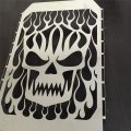 Httmt Mt298-03 Chrome Skull Flame Radiator Grille Cover Stainless Compatible With Kawasak Vulcan Vn 1500