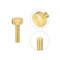 Uxcell Knurled Thumb Screws M8x40mm Flat Brass Bolts Grip Knobs Fasteners For Pc Electronic Mechanical 3pcs