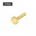 Uxcell Knurled Thumb Screws M8x40mm Flat Brass Bolts Grip Knobs Fasteners For Pc Electronic Mechanical 3pcs
