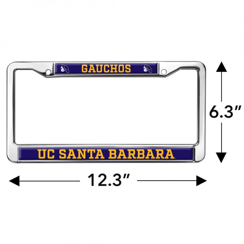Uc Santa Barbara Gauchos Logo Full Size Standard License Plate Metal Frame