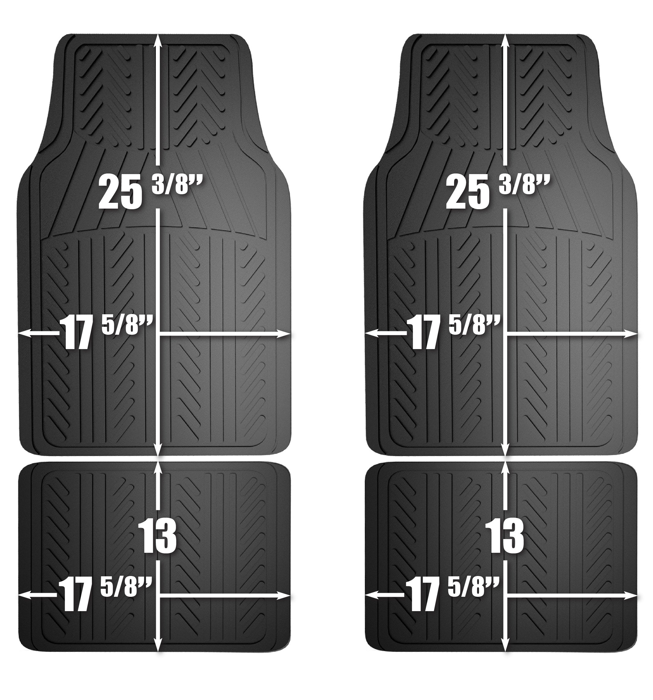 Armor All 78911 4piece Black Basic Rubber Floor Mat