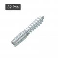 Uxcell M8 Hanger Bolts Length 2 50mm Double Headed Self-tapping Screw 8mm Wood Joint Furniture Legs 32pcs