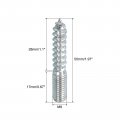 Uxcell M8 Hanger Bolts Length 2 50mm Double Headed Self-tapping Screw 8mm Wood Joint Furniture Legs 32pcs