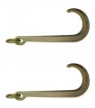 Set Of Two 15 In Long J Hooks With Link Grade 70 Forged Steel For Chain Wrecker Tow Truck And Rollback F15j-l X2 