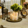 Homemory Pure White Flickering Flameless Candles Battery Operated Acrylic Led Pillar With Remote Control And Timer Set Of 5 
