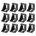 Uxcell 12pcs Inside Corner Bracket Gusset 38x38x35mm 4040 Angle Connectors For Series Aluminum Extrusion Profile Black