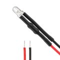 10pcs 3mm Pre Wired Led White Dc3-5v Clear Lens Light Emitting Diodes 