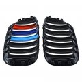 Left Right Side Glossy Black M-color Front Kidney Grilles Compatible With 2004 2005 2006 Bmw E53 X5 Door Suv Sport Utility 3 0i