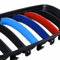 Left Right Side Glossy Black M-color Front Kidney Grilles Compatible With 2004 2005 2006 Bmw E53 X5 Door Suv Sport Utility 3 0i