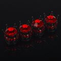 Tasiro 1 Row Pure Handmade Bling Crystal Rhinestones Chrome Crown Tire Valve Stem Caps For Car And Motorcycle Black Red