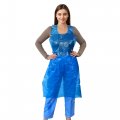 Ezgoodz Plastic Disposable Aprons For Adults 28 X 46 Pack Of 100 Blue Polyethylene Hair Stylist 2 Mil Waterproof Poly 