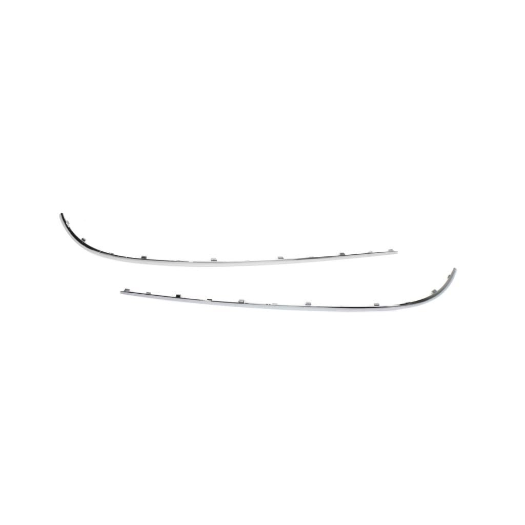 Rear Bumper Moldings For Mercedes Benz E350 2006 Driver And Passenger Side Outer Pair Chrome Impact Strip Replacement