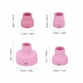 Tig Welding Cup Ceramic Kit Set 12 14 16 24 2 4mm Center Hole Inner Dia For Equipment Pink