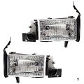 Aftermarket Fits 99-02 2500 3500 Pickup L R Headlamp Assys W O Sport Package Pair