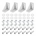 4set Inside Corner Bracket Gusset Kits 58x58x29mm 3060 Angle Connector For European 3030 Series Aluminum Profile Silver 16 X 