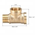 Uxcell Brass Tee Pipe Fitting G1 2 Male X Female T Shaped Connectors Coupler 2pcs