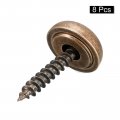 Uxcell 8pcs Decorative Screws With Caps 15mm Dia Brass Mirror Fixing Fasteners For Mirrors Tables Furniture Bronze