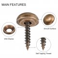 Uxcell 8pcs Decorative Screws With Caps 15mm Dia Brass Mirror Fixing Fasteners For Mirrors Tables Furniture Bronze