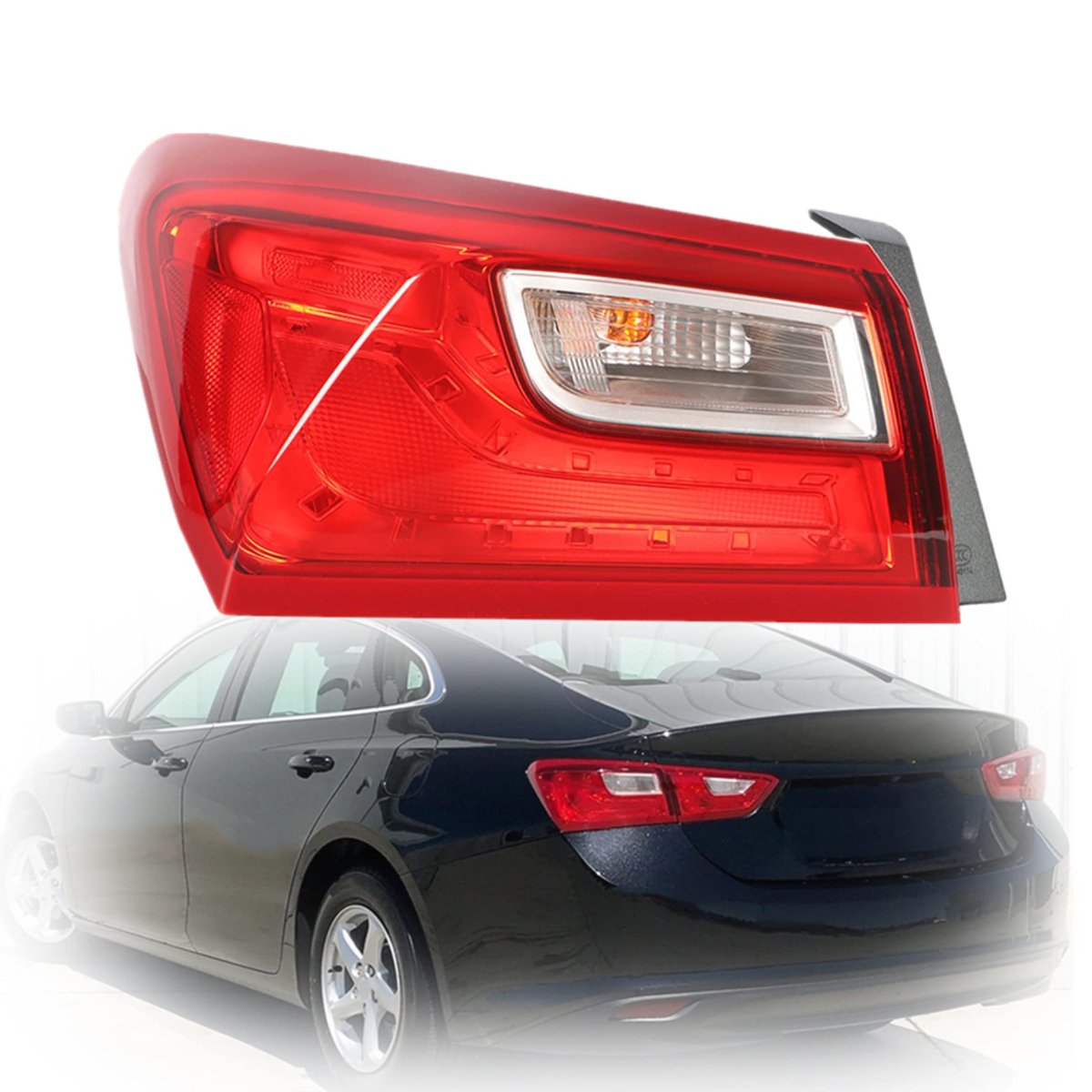 1-pack Rear Left Tail Light Brake Lamp Assembly Replacement For Malibu 2016-2021 Outer Driver Side