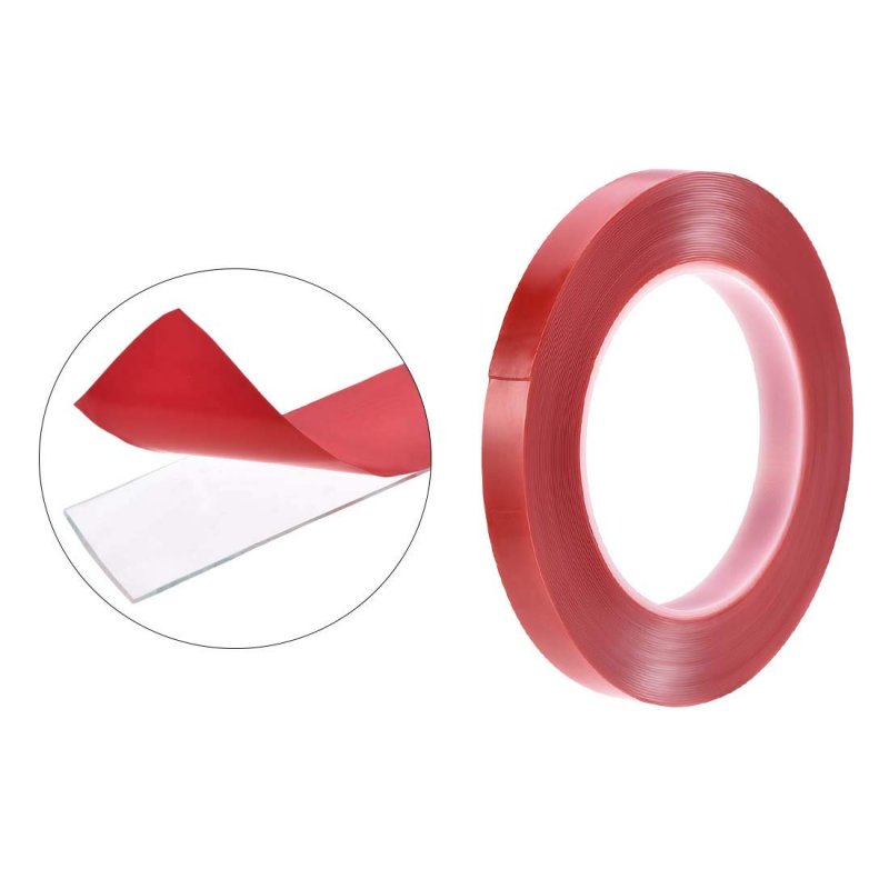 25 64 Inch X 32 5ft Heat Resistant Acrylic Double Sided Adhesive Tape For Touch Screen Repairing 0 5mm Thickness Clear With Red