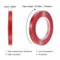 25 64 Inch X 32 5ft Heat Resistant Acrylic Double Sided Adhesive Tape For Touch Screen Repairing 0 5mm Thickness Clear With Red