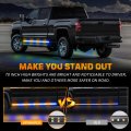 2pcs 70 In Amber Blue Strobe Lights Strip 864 Led Emergency Running Board Flashing Warning Hazard Safety Waterproof For Trucks