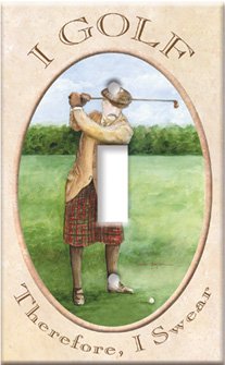 Art Plates Single Gang Toggle Decorative Metal Wall Plate I Golf
