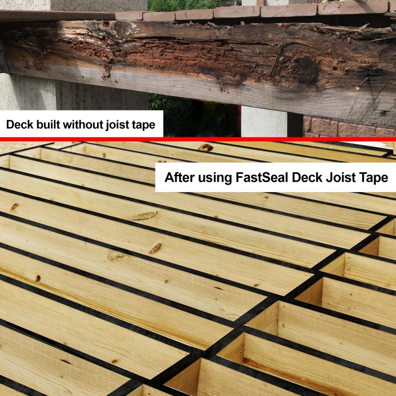 Deck Joist Tape 2 In X 100 Ft Waterproof Weather Resistant Self Adhesive Anticorrosion Flashing For Wood Joists And Beams
