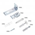 Uxcell 2pack Bifold Door Hardware Kit Include Top Bottom Pivot Bracket Guide Wheel Bi-fold Closet For Folding Pocket Accordion