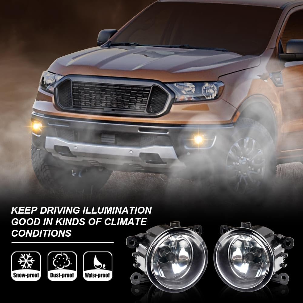 Front Bumper Fog Light Pair For Acura Honda Ford Nissan Driver And Passenger Sides Lamps 4f9z15200aa Clear Halogen Lens