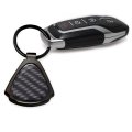 Hemi Powered Real Black Carbon Fiber Gunmetal Metal Teardrop Key Chain