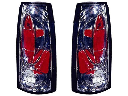 Tail Light Set Of 2 With Chrome Bezel For 1988-1999 Chevy C1500