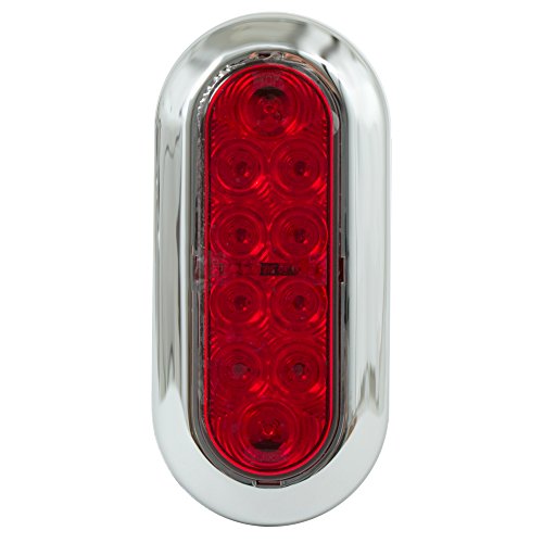 Blazer C563rtm Led 6-inch Oval Stop Tail Turn Park Light Chrome Bezel Red