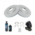 Brake Pads And Coated Rotors Set Front With Drilled Slotted Ceramic Posi-quiet Mechanics Choice For 2006-2009 Mercedes-benz