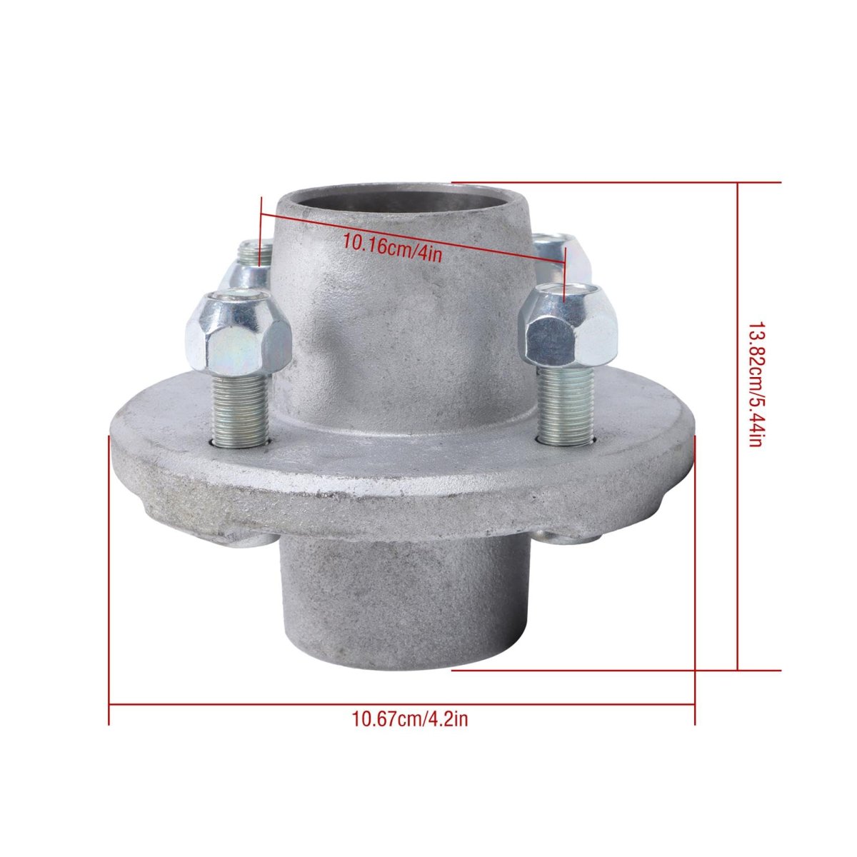 4 On Inch Trailer Hub Galvanized Suitable For 2000lbs Capacity And 1 Spindle